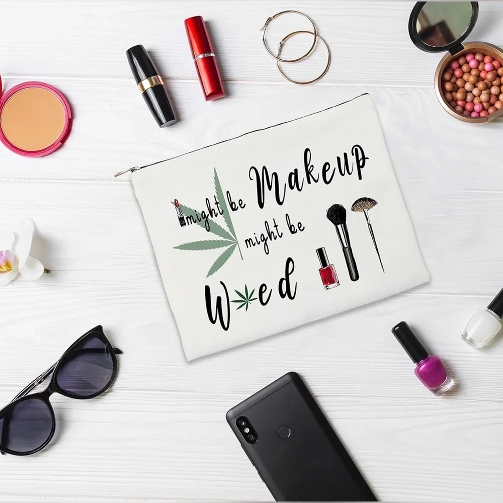 Mary Jane Humor Makeup & Travel Pouch | Canvas Cosmetic Organizer Bag